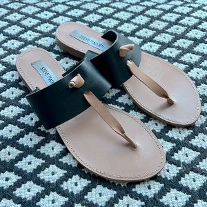 Steve Madden Olivia Black Brown Sandals